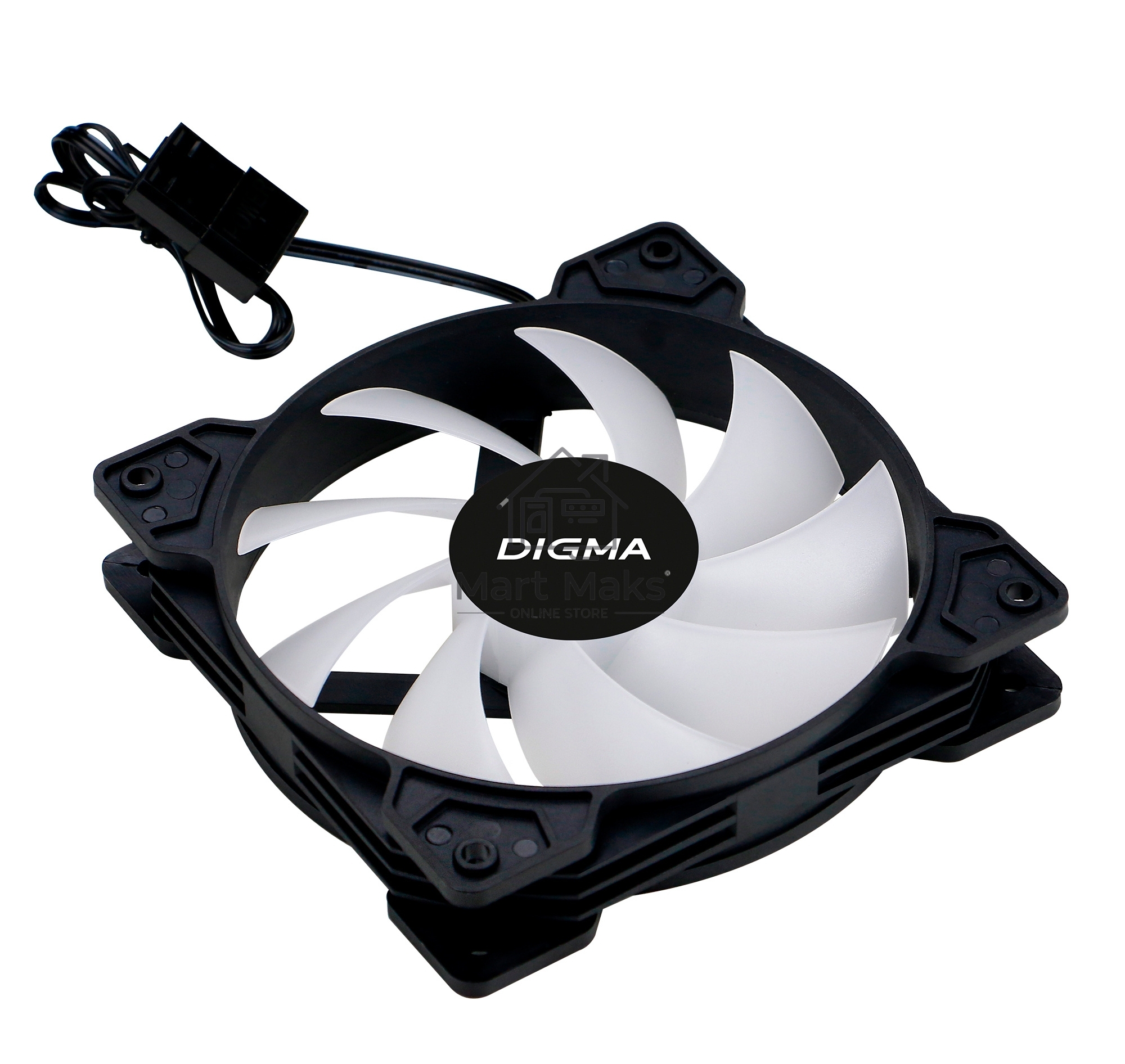 Вентилятор для корпуса Digma DFAN-FRGB1 черный, 120 мм, 1200 об/мин, 23 дБ, 4 pin