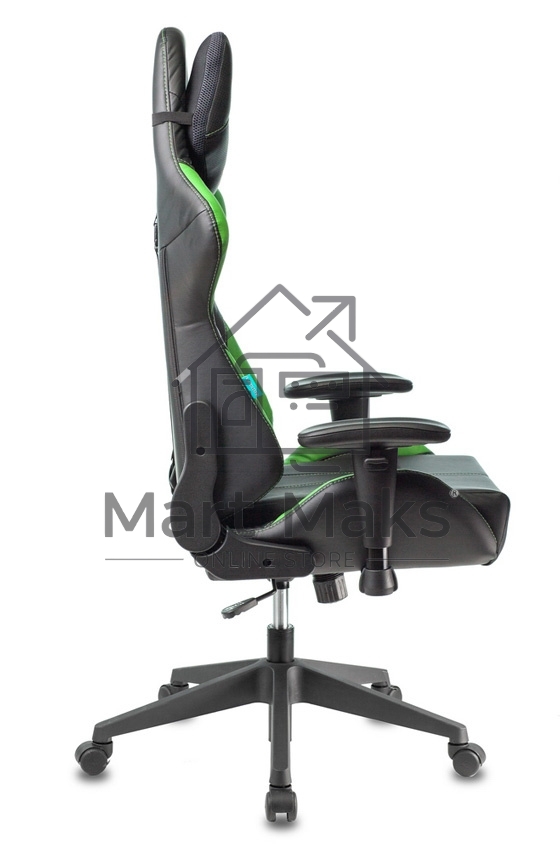 Кресло игровое Бюрократ VIKING 5 AERO LGREEN черный/салатовый искусственная кожа