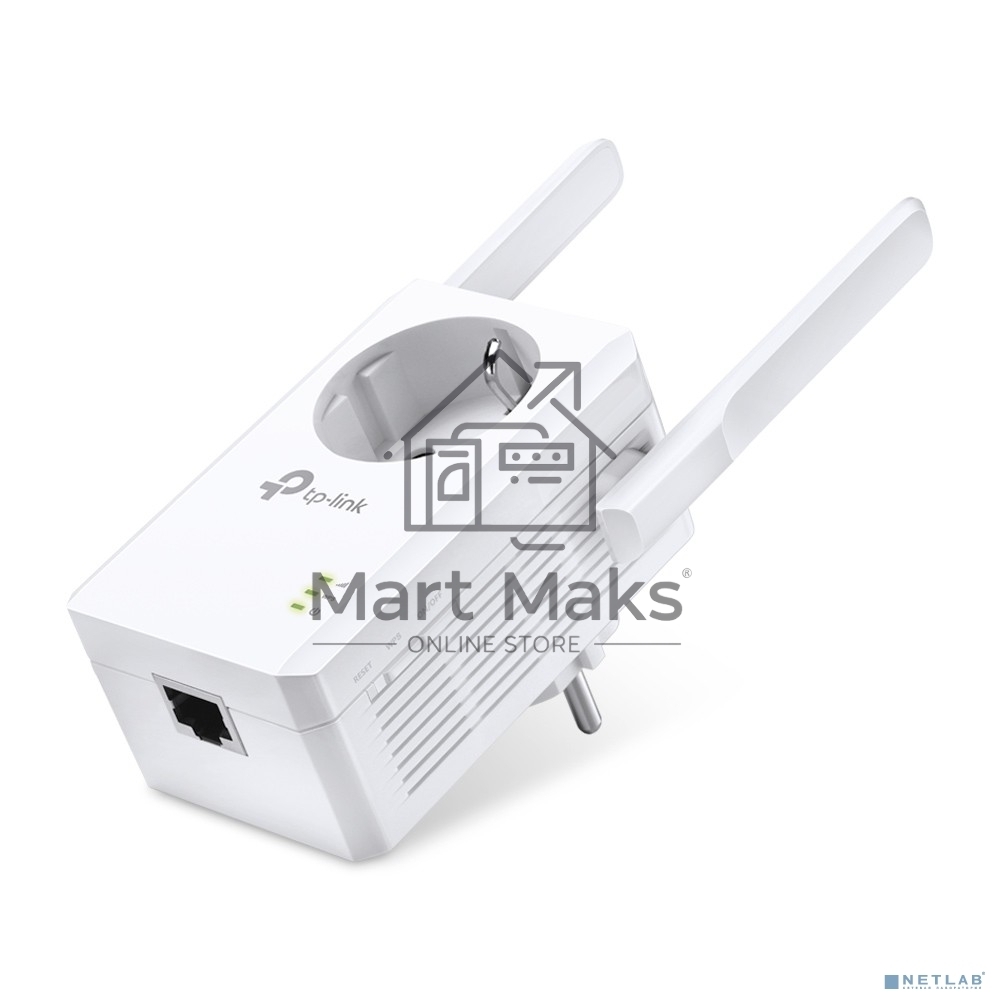 Сетевой адаптер TP-Link SOHO TL-WA860RE 300Mbps Wireless N Wall Plugged Range Extender with AC Passthrough, QCA(Atheros), 2T2R, 2.4GHz, 802.11b/g/n, 1 10/100Mbps LAN port, Range Extender button, Range Extender mode, suppo поставляется без кабеля RJ-45