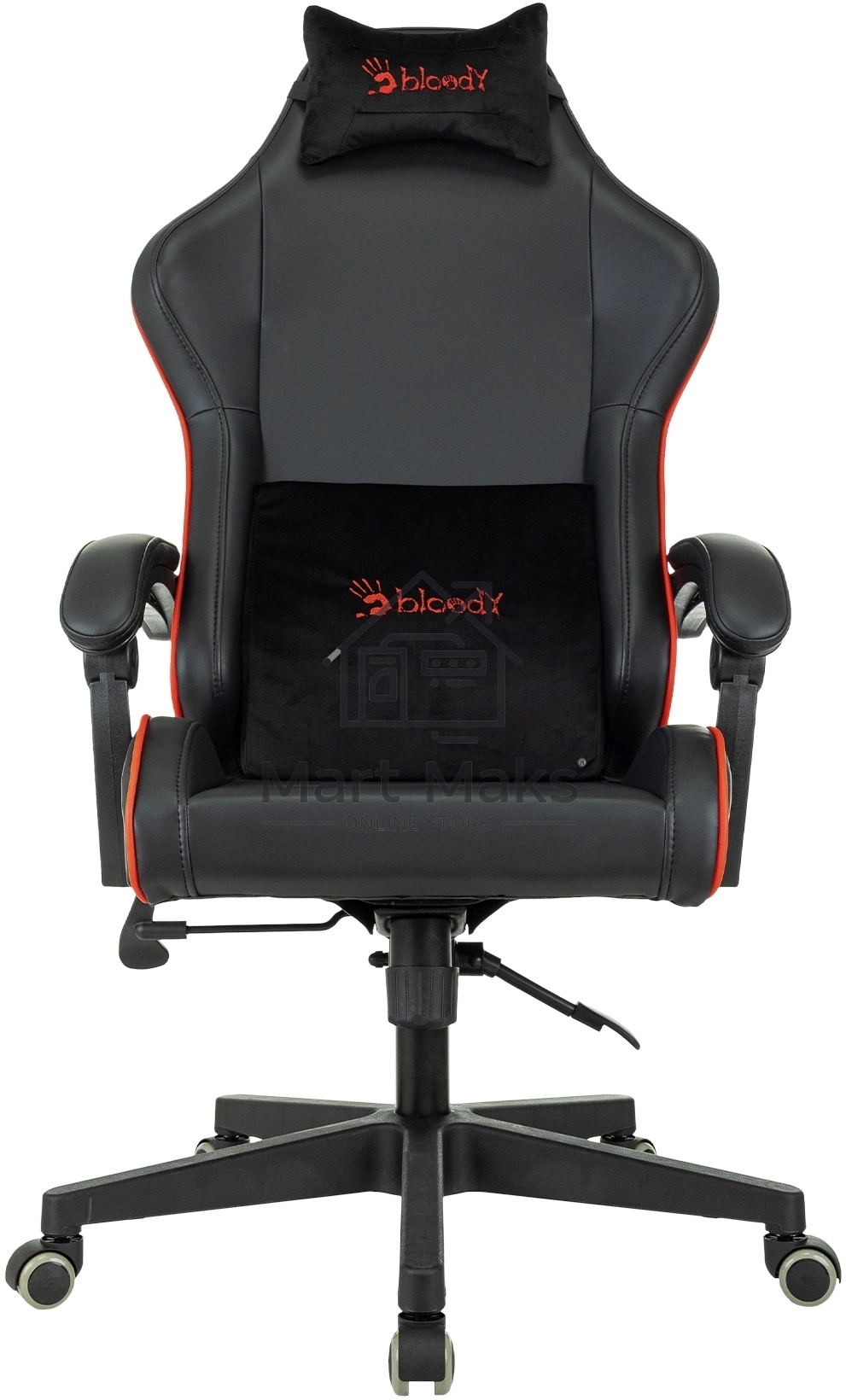 Кресло игровое A4Tech Bloody GC-780 черный, сиденье черный кожзам с подголов. крестов. металл черный, пластик черный