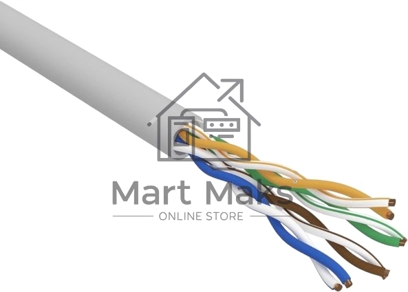 Кабель витая пара Rexant U/UTP, категория 5e, ZH нг(А)-HF, 4PR, 24AWG, внутренний, серый, 305 м