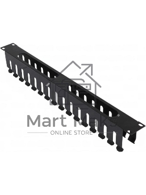 Кабельный органайзер горизонтальный NTSS NTSS-HORGС-1U-(72)-BL односторонний пальцы 1U шир.:19