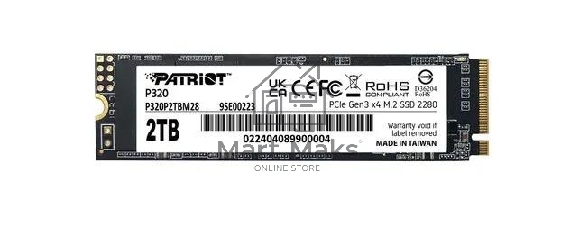 SSD накопитель Patriot P320 2ТБ, M.2 2280, NVMe, R/W 3000MB/2200MB/s