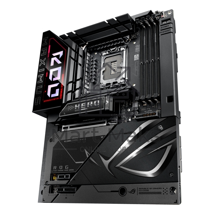 Материнская плата ASUS ROG MAXIMUS Z890 HERO BTF, LGA1851, Intel Z890, 4xDDR5, 4xSATA, 6xM.2, 1xPCIe 5.0 x16, 1xPCIe 4.0 x4, 1xPCIe x1, 1xHDMI, 2xUSB-C (Thunderbolt 4), 1xUSB-C 3.2 Gen 2, 4xUSB-A 3.2 Gen 2, 4xUSB-A 3.2 Gen 1, 2x2.5Gb LAN, Wi-Fi 7, Bluetoo