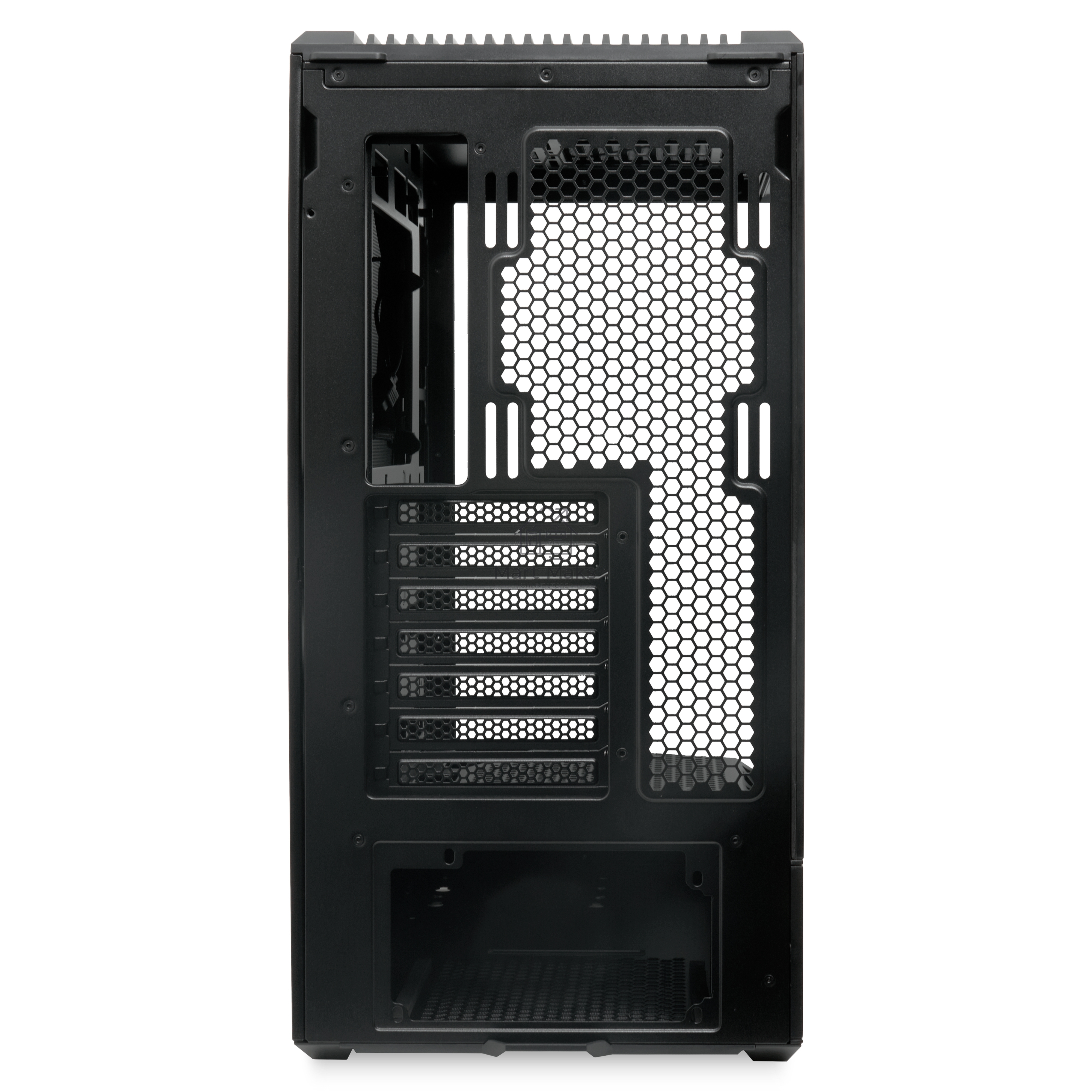 Компьютерный корпус без блока питания HSPD F711-TGbK, Panoramic Full Tower, Black, TG, 0.7 SPCC, no fans ATX, mATX, mITX 190/420/280мм 2x2.5