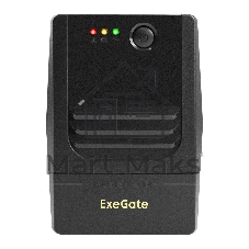 Источник бесперебойного питания ExeGate Power NB-600.LED.AVR.2SH.USB (600VA/360W, LED, AVR, 2*Schuko, USB, батарея 12V 7.2Ah, Black)