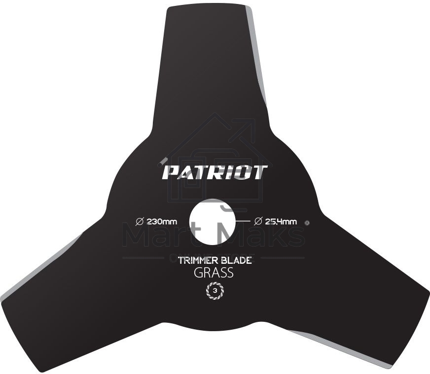 Нож PATRIOT TBS-3 Promo D=230x25.4мм 3лопасти Арт. 809115199