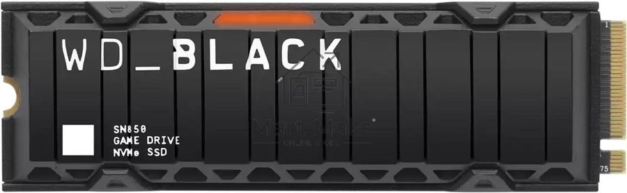 Накопитель SSD WD Black SN850 WDS500G1XHE, 500Gb, PCIe 4.0 x4, M.2 2280, NVMe, R/W 7000/4100
