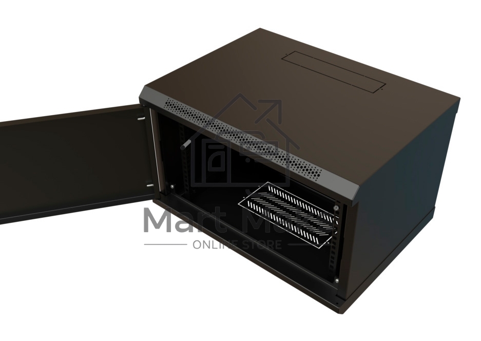 Шкаф коммутационный WRline (WR-TW-0945-SR-RAL9004) настенный 9U 600x450мм пер.дв.металл 2 бок.пан. 60кг черный 370мм 500мм IP20 сталь