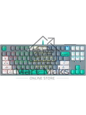 Клавиатура проводная A4Tech Bloody S87 Energy USB серый/зеленый