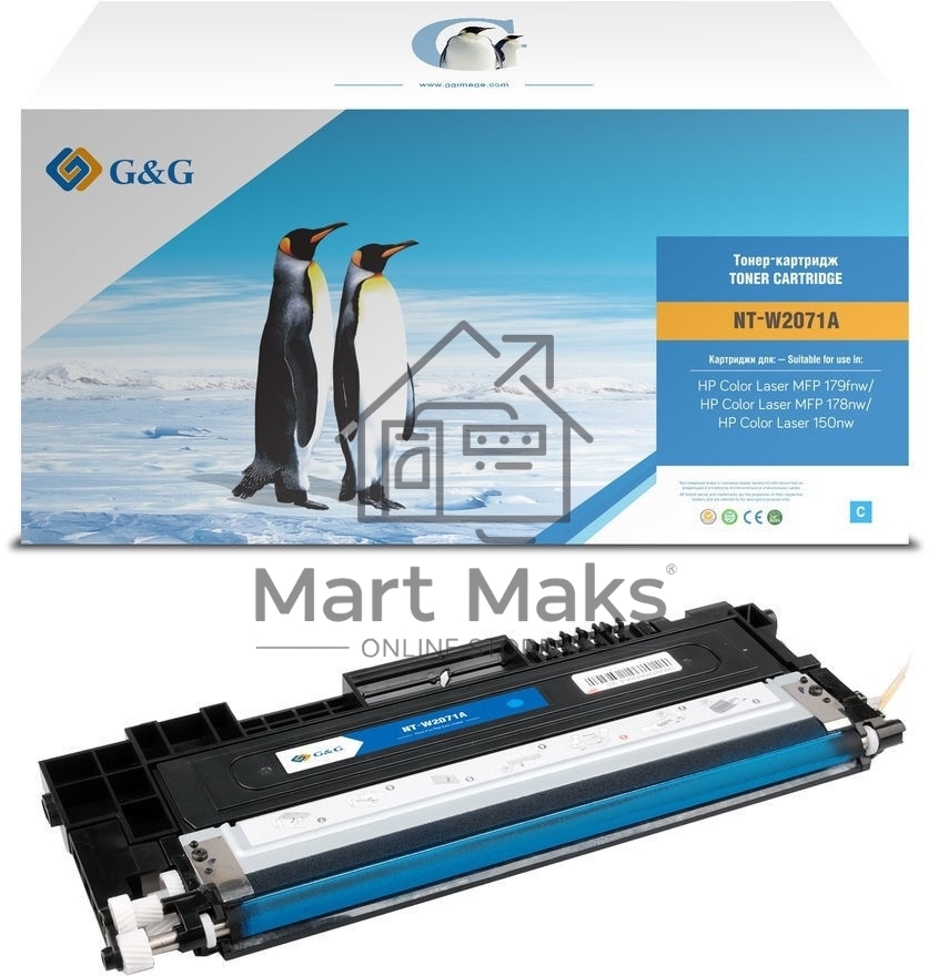 Картридж лазерный G&G GG-W2071A голубой (700 стр.) для HP Color Laser MFP 179fnw/178nw/150nw