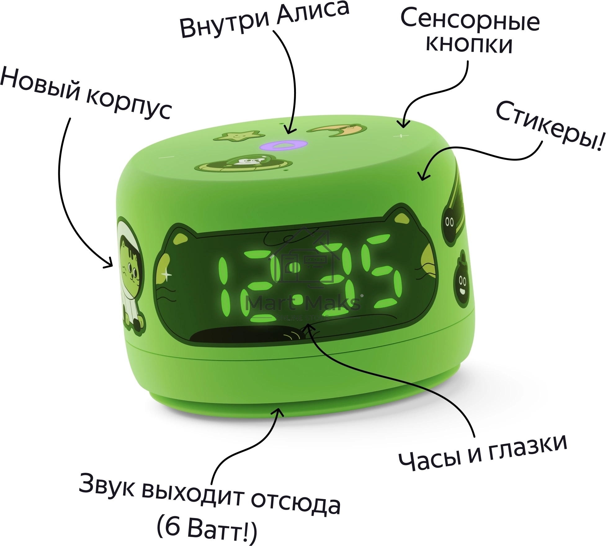 Умная колонка Новая Яндекс Станция Лайт 2 с Алисой на YaGPT, зеленый, 6Вт