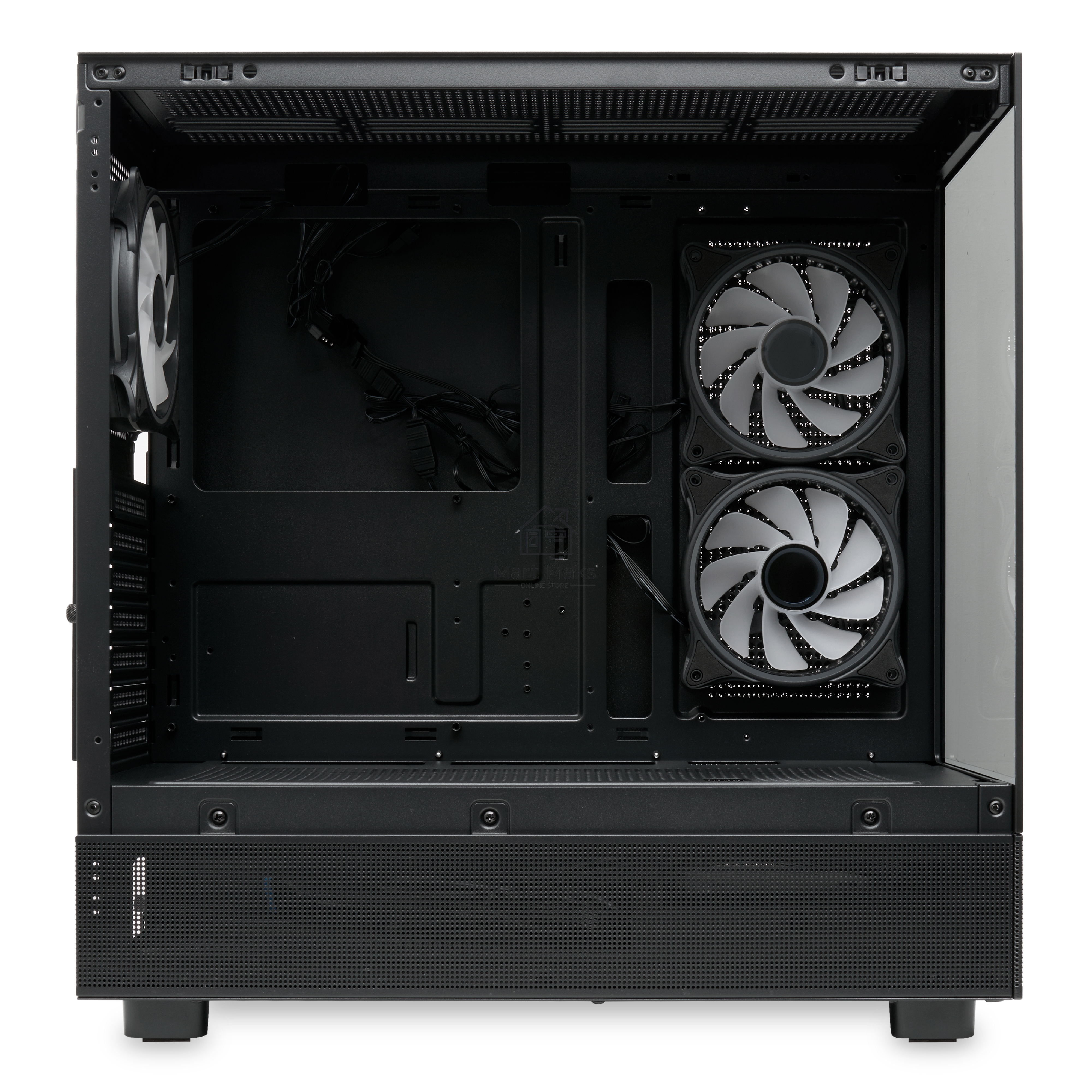 Компьютерный корпус  HSPD F710, Panoramic Mid Tower, черный, TG, 0.5 SPCC, 3x120mm ARGB E-ATX, ATX, mATX, mITX 185/395/270mm 2x2.5