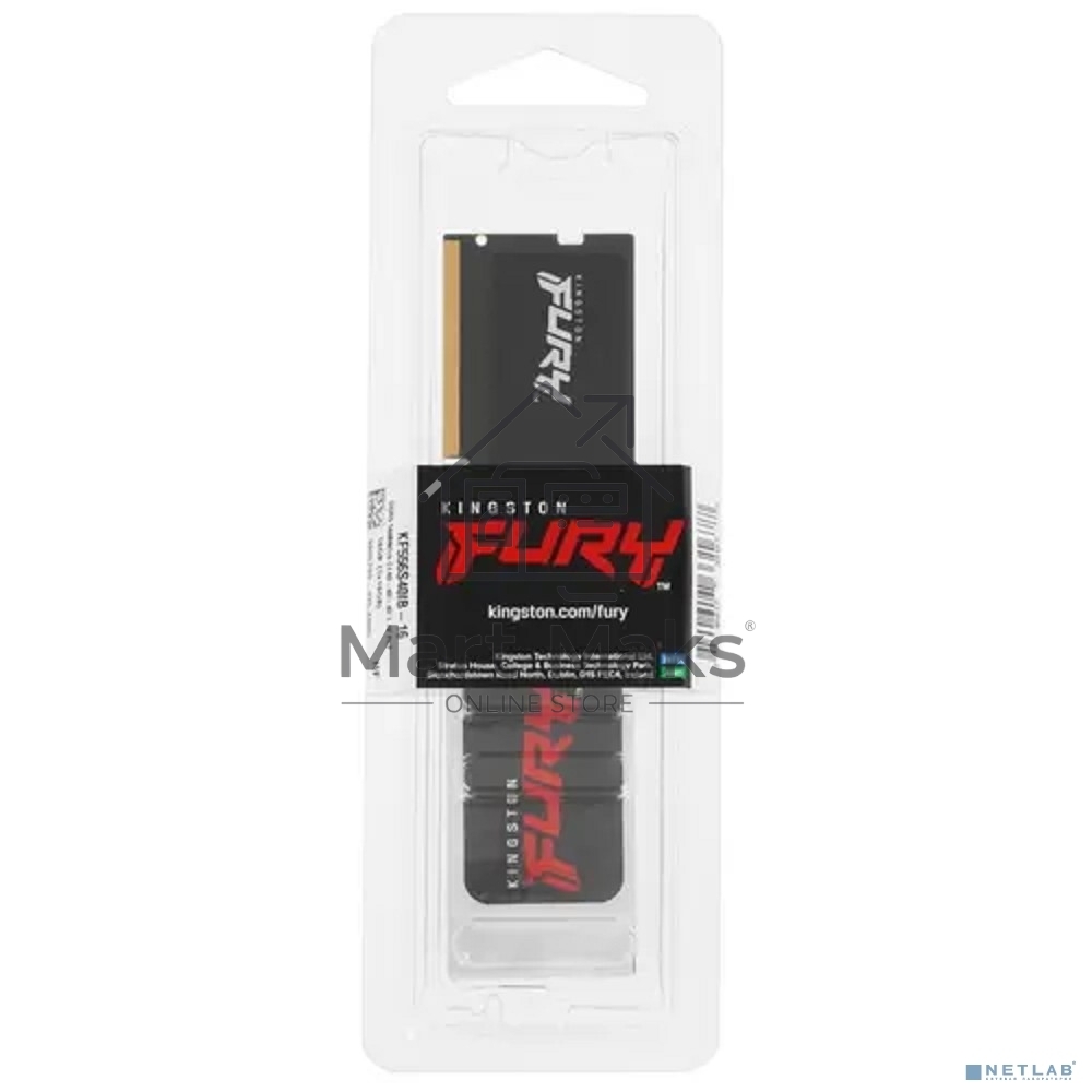 Оперативная память Kingston Fury Impact, DDR5, 16GB (1x16 GB), 5600 MHz, CL40, SO-DIMM