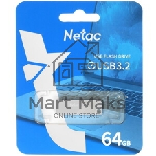Флешка USB Netac UM1 (NT03UM1N-064G-32PN), 64Gb, USB 3.2, R/W 150/45, серебристый
