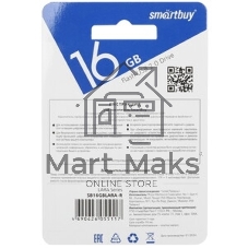Флешка USB Smartbuy LARA Blue (SB16GBLARA-B), 16Gb, USB 2.0, R/W 15/5, синий/белый