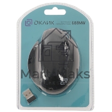 Мышь беспроводная Oklick 688MW ERGO черный, 2400 dpi, радиоканал, Bluetooth, USB, кнопки - 6