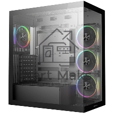 Компьютерный корпус Deepcool CG580 4F V2 без БП, боковое окно (панорама), 4x120мм ARGB PWM вентилятора, черный, ATX (R-CG580-BKADA4-G-2)