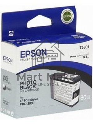 Картридж струйный Epson T5801 (C13T580100) черный (80 мл) для Stylus Pro 3800