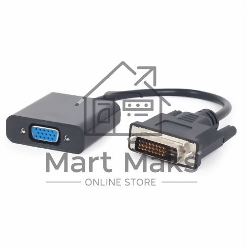 Переходник DVI-D-VGA Cablexpert A-DVID-VGAF-01, 25M/15F, длина кабеля 0,2м, черный, пакет
