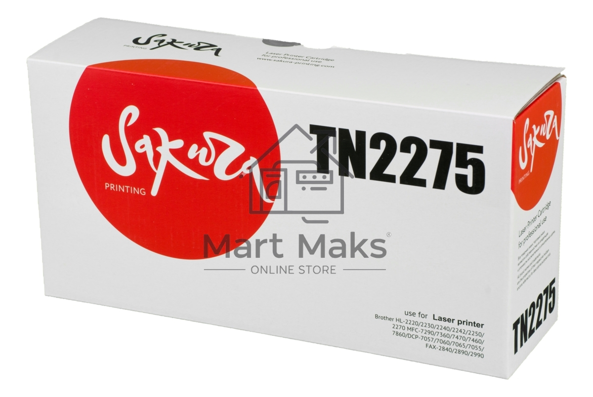 Картридж Sakura TN2275/TN450 для Brother HL-2220/2230/2240/2242/2250/2270 MFC-7290/7360/7470/7460/7860 DCP-7057/7060/7065/7055 FAX-2840/2890/2990, 2600 к
