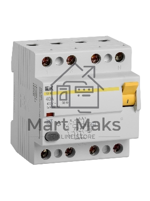 Выключатель дифференциального тока (УЗО) Iek MDV10-4-040-300 УЗО ВД1-63 4Р 40А 300мА ИЭК