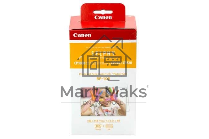 Набор Canon RP-108 (8568B001) бумага (10x15см) и цветные красители для SELPHY CP1200. 108 страниц.