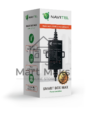 Контроллер питания Navitel Smart Box Max черный 4.5м Вход 1240 В, выход 5В 2А, защита от разряда аккумулятора, таймер (упак.:1шт)