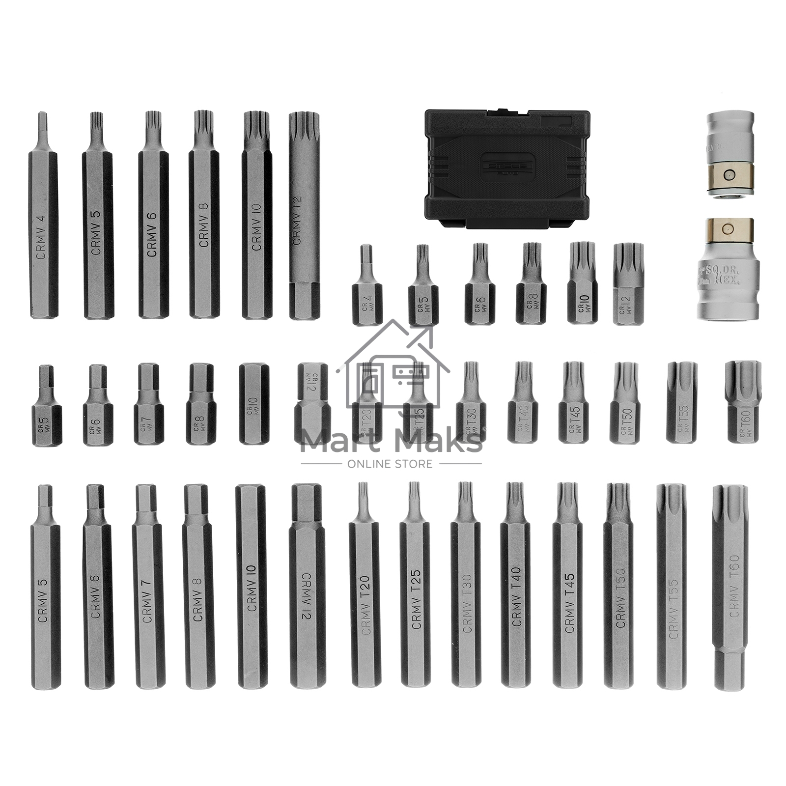 Набор бит HEX, TORX, SPLINE, шестигранный хвостовик 3/8