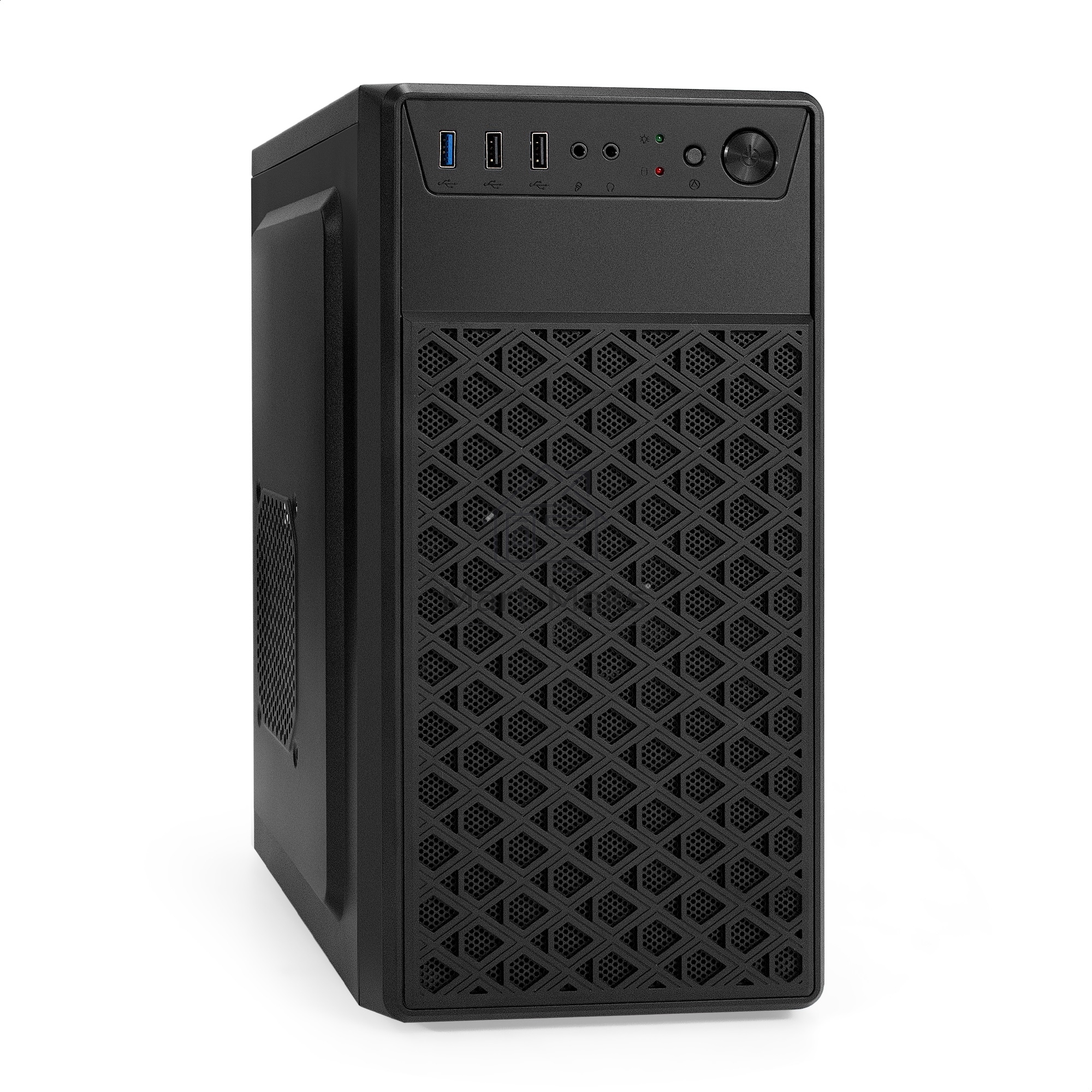 Компьютерный корпус Minitower ExeGate mEVO-7803 (mATX, без БП, 2*USB+1*USB3.0, HD аудио, черный, 2 вент. 12см с RGB подсветкой)