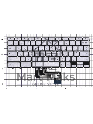 Клавиатура для ноутбука Asus Chromebook C433T серебристая с подсветкой