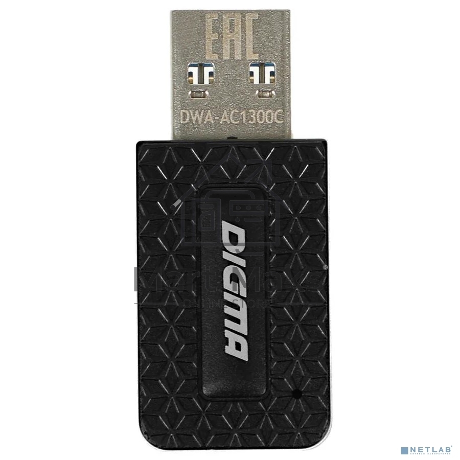 Сетевой адаптер WiFi Digma DWA-AC1300C AC1300 USB 3.0 (ант.внутр.) 1ант. (упак.:1шт)