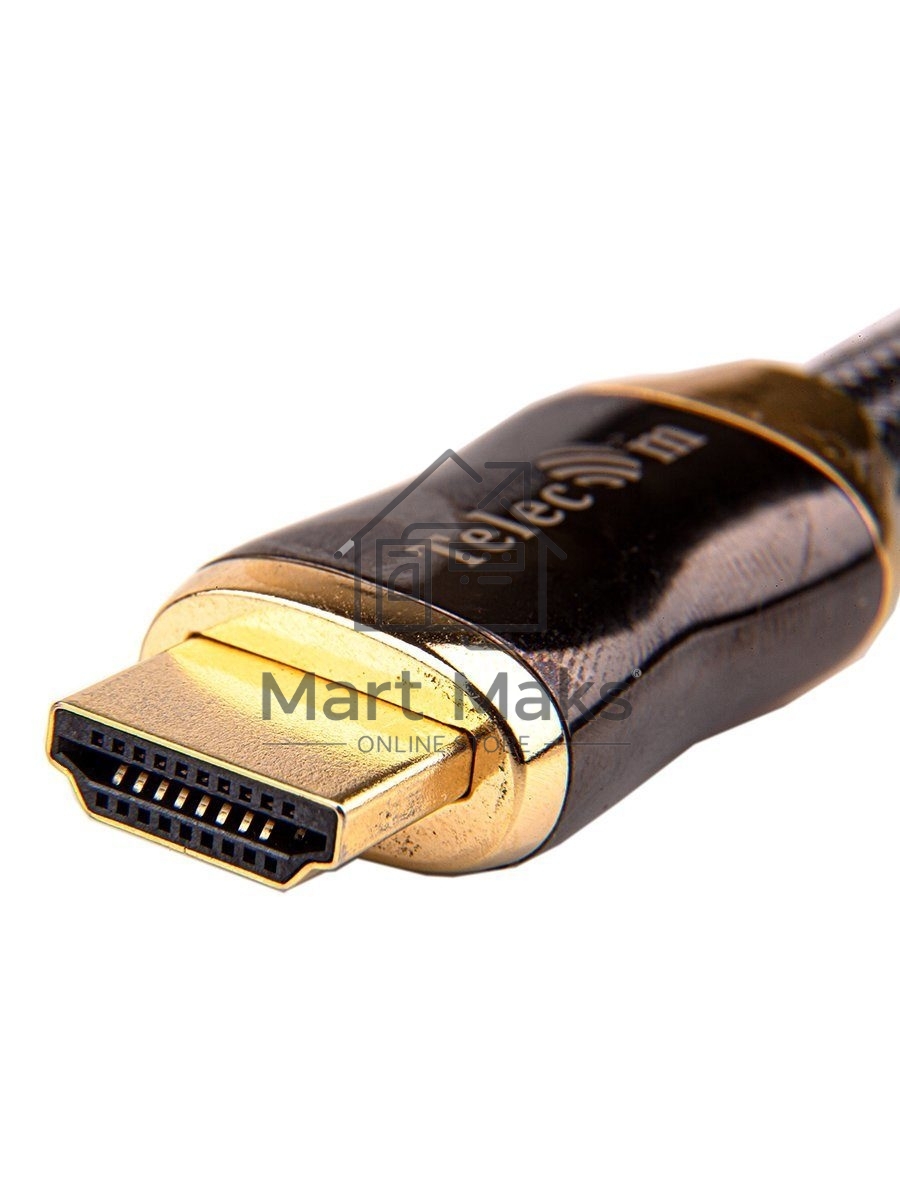 Кабель HDMI 19M/M,ver. 2.1, 8K@60 Hz 2m метал разъемы, нейлоновая оплетка Telecom <TCG300-2M>