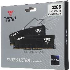 Оперативная память Patriot Viper Elite 5 Ultra, DDR5, 32GB (2x16GB), 6000 MHz, CL28, с радиатором, чёрный