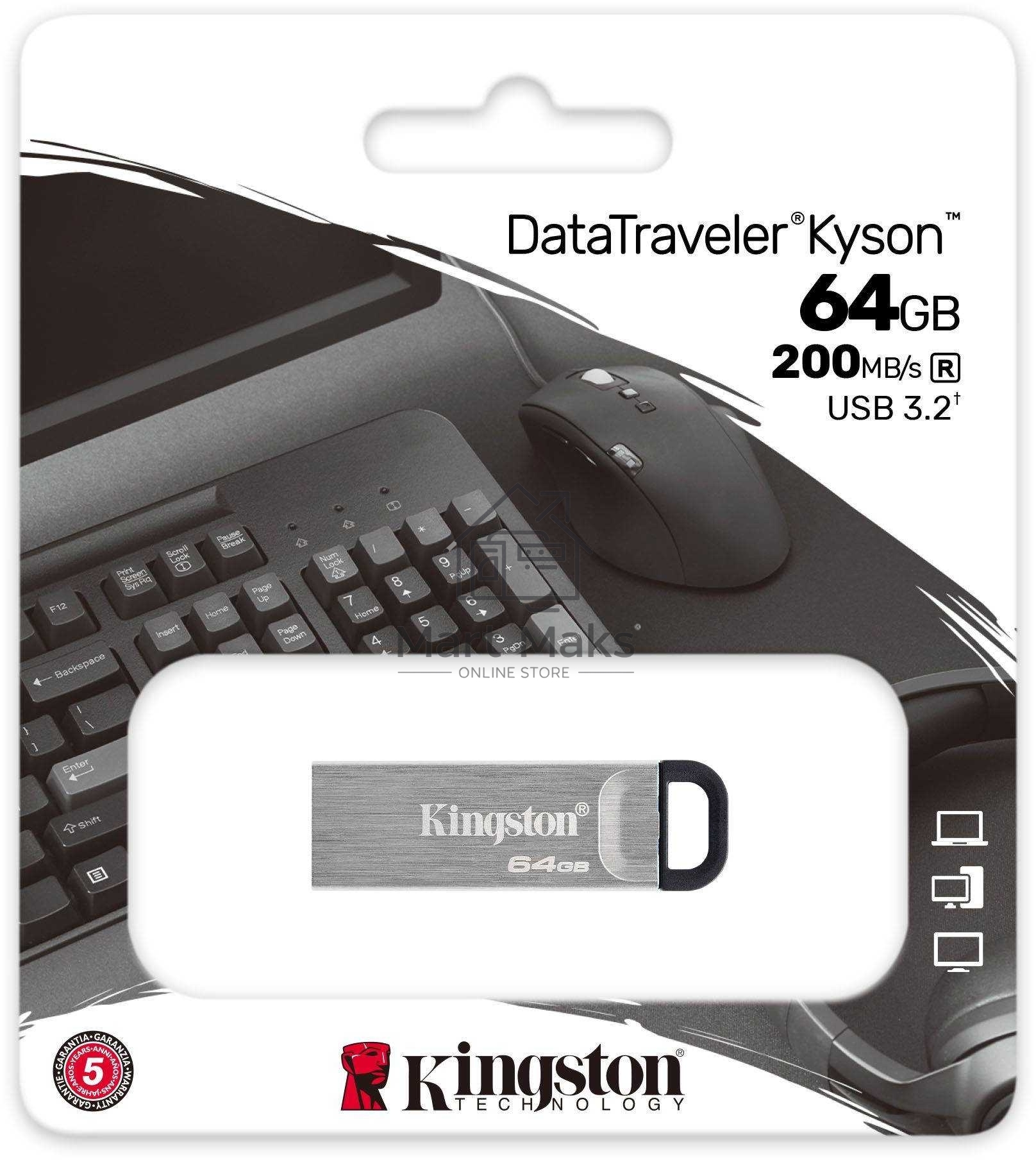 Флешка USB R/W R/W Kingston USB Flash KYSON 64GB USB 3.2 Gen 1