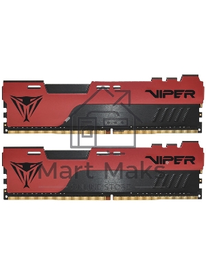 Оперативная память Patriot Viper Elite II, DDR4, 8Gb (2x4 Gb), 2666 MHz, CL16, DIMM, радиатор, красный