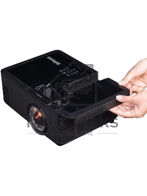 Проектор INFOCUS IN134ST DLP, 4000 ANSI Lm, XGA (1024x768), 28500:1, 0.626:1, 3.5мм in, Composite video, VGA, HDMI 1.4a x3 (поддержка 3D), USB-A (для SimpleShare и др.), лампа 15000ч.(ECO mode), 3.5мм out, Monitor out (VGA), RS232, RJ45, 21дБ, 3,2 кг