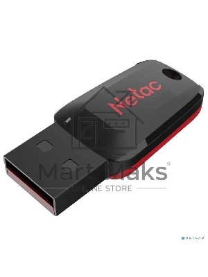 Флешка USB Netac U197 (NT03U197N-016G-20BK), 16Gb, USB 2.0, R/W 25/10, черный/красный