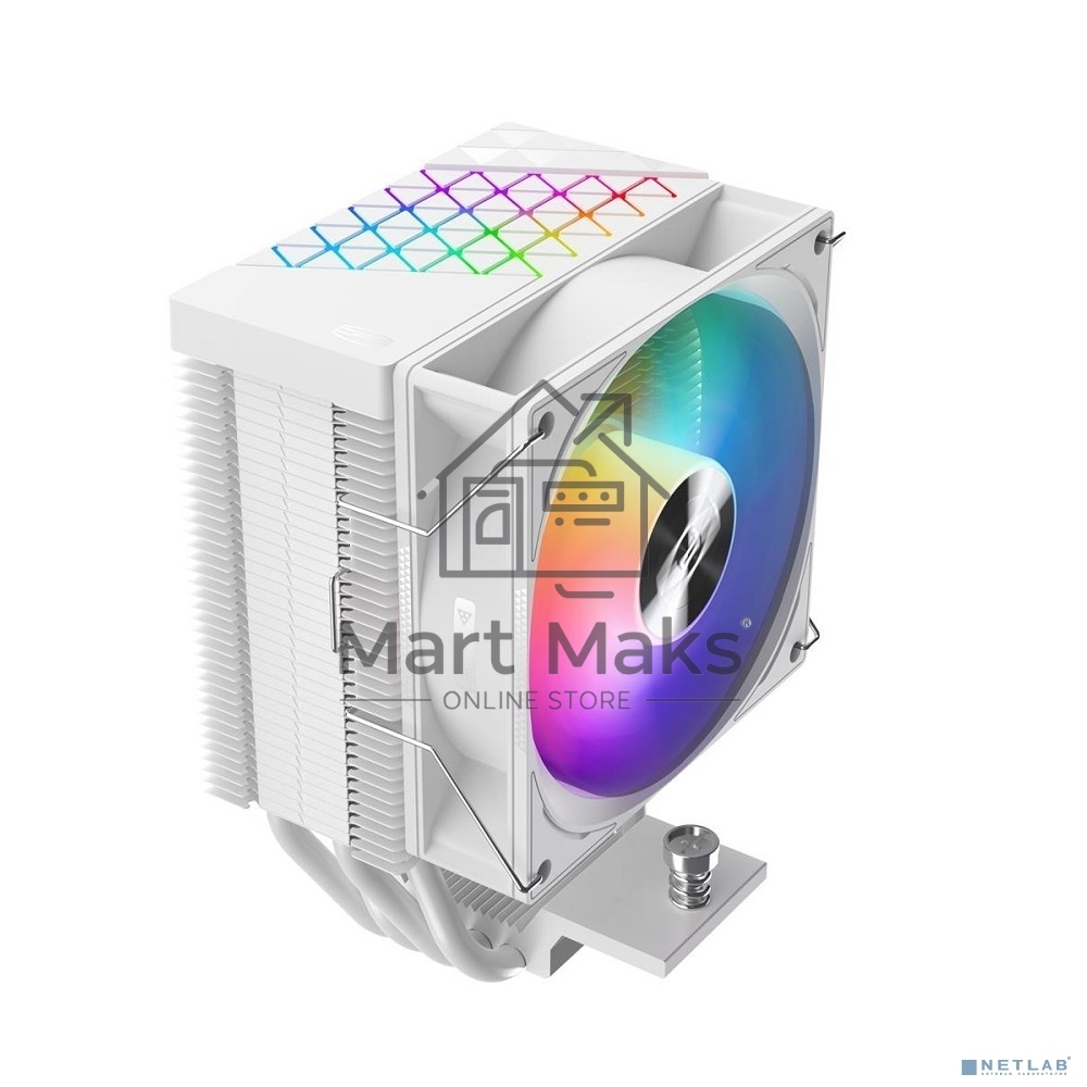 Кулер PCCooler R400 ARGB белый 92мм алюминий+медь 2200rpm 30db 4-pin 180W 133мм