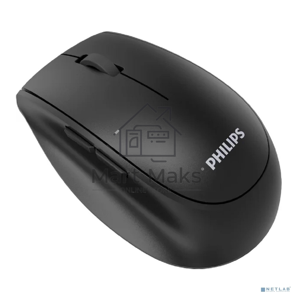 Мышь беспроводная Philips SPK7627 черный, 1600 dpi, радиоканал, Bluetooth, USB, кнопки - 5