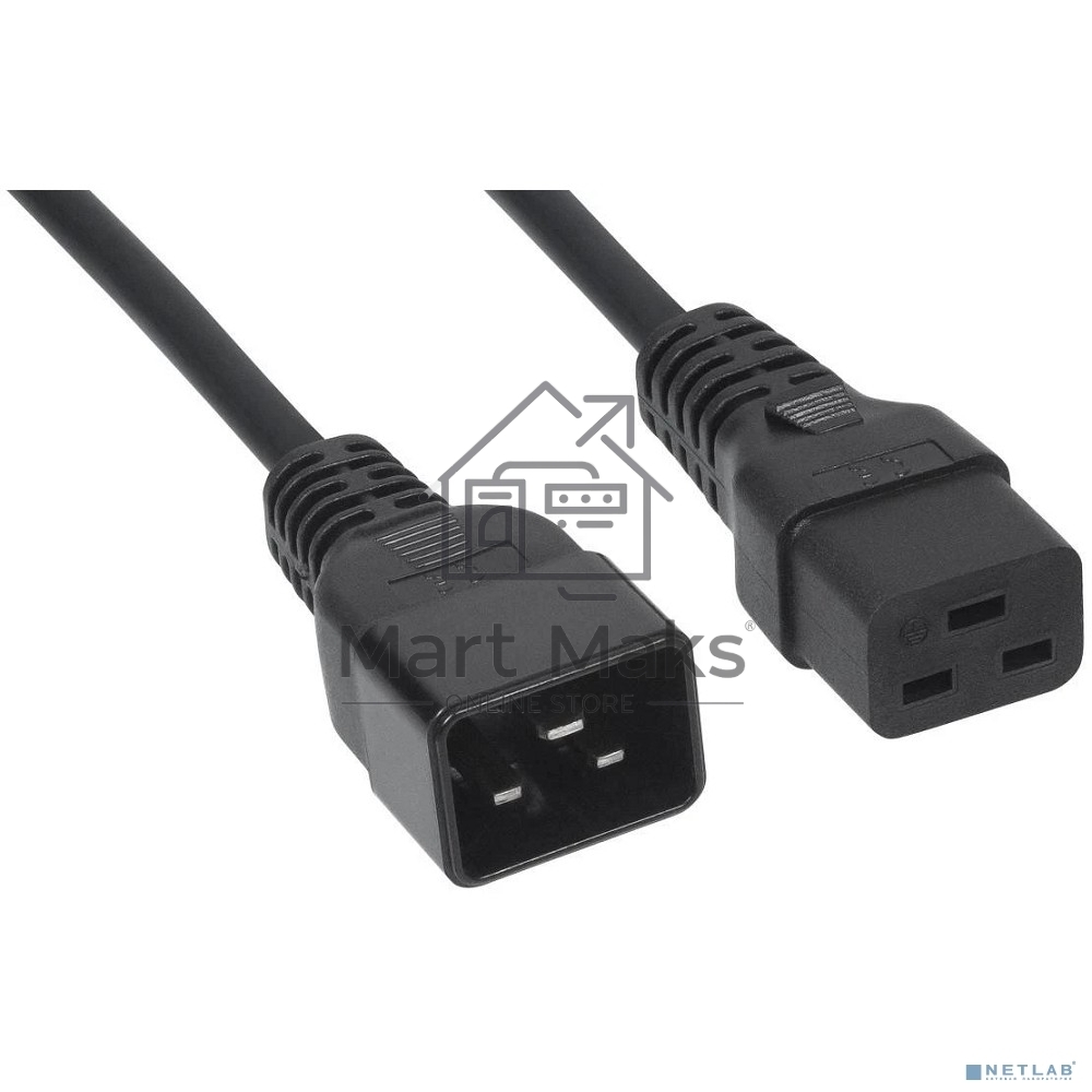 Шнур сетевой Rexant IEC 320 C19 – IEC 320 C20 3x1,5мм², длина 1,8м