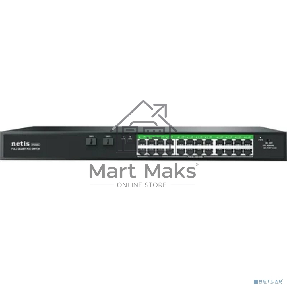 Коммутатор NETIS 24PORT 10/1000M POE 2 SFP COMBO P124GC