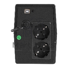 Источник бесперебойного питания ExeGate Power NB-600.LED.AVR.2SH.USB (600VA/360W, LED, AVR, 2*Schuko, USB, батарея 12V 7.2Ah, Black)