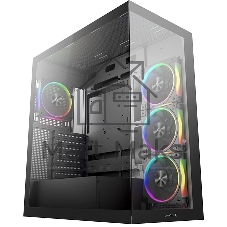 Компьютерный корпус Deepcool CG580 4F V2 без БП, боковое окно (панорама), 4x120мм ARGB PWM вентилятора, черный, ATX (R-CG580-BKADA4-G-2)