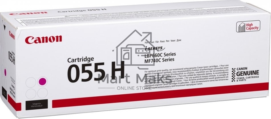 Картридж лазерный Canon 055 H M (3018C002) пурпурный (5900 стр.) для Canon i-SENSYS серий MF740, LBP660.