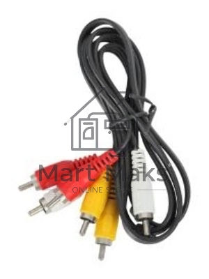 Кабель аудио-видео Ningbo 3хRCA (m)/3хRCA (m) 1м. черный Кабель аудио-видео Ningbo 3хRCA (m)/3хRCA (m) 1м. черный