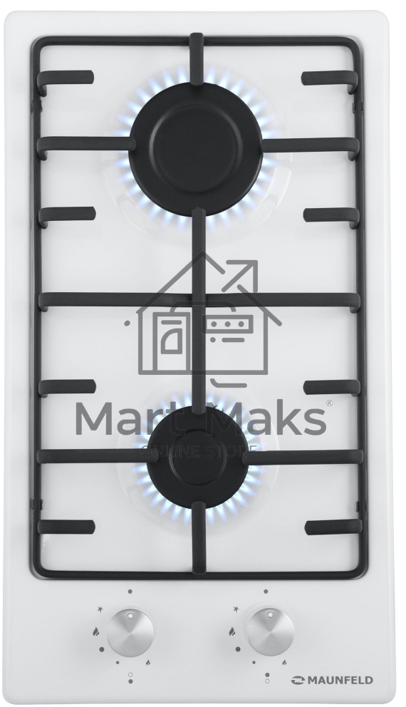 Газовая варочная панель Maunfeld EGHE.32.3EW/G Домино, • Тип: газовая 30см • Тип установки: независимая • Управление: фронтальное, переключатели поворотные • Нагревательный элемент: конфорка, 2шт • Мощность конфорок, Вт: 2600, 1700 • Материал исполнения: 