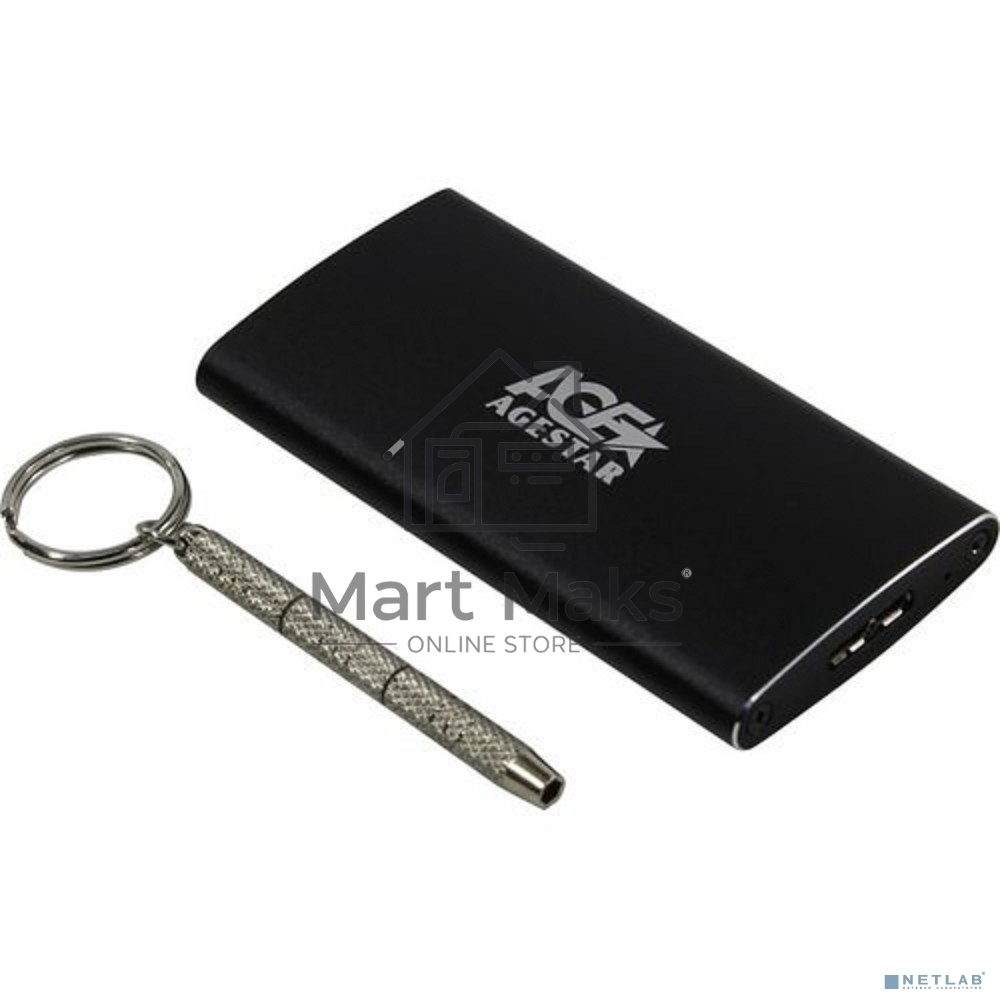 Внешний корпус mSATA AgeStar 3UBMS2 черный, алюминий, черный USB 3.0