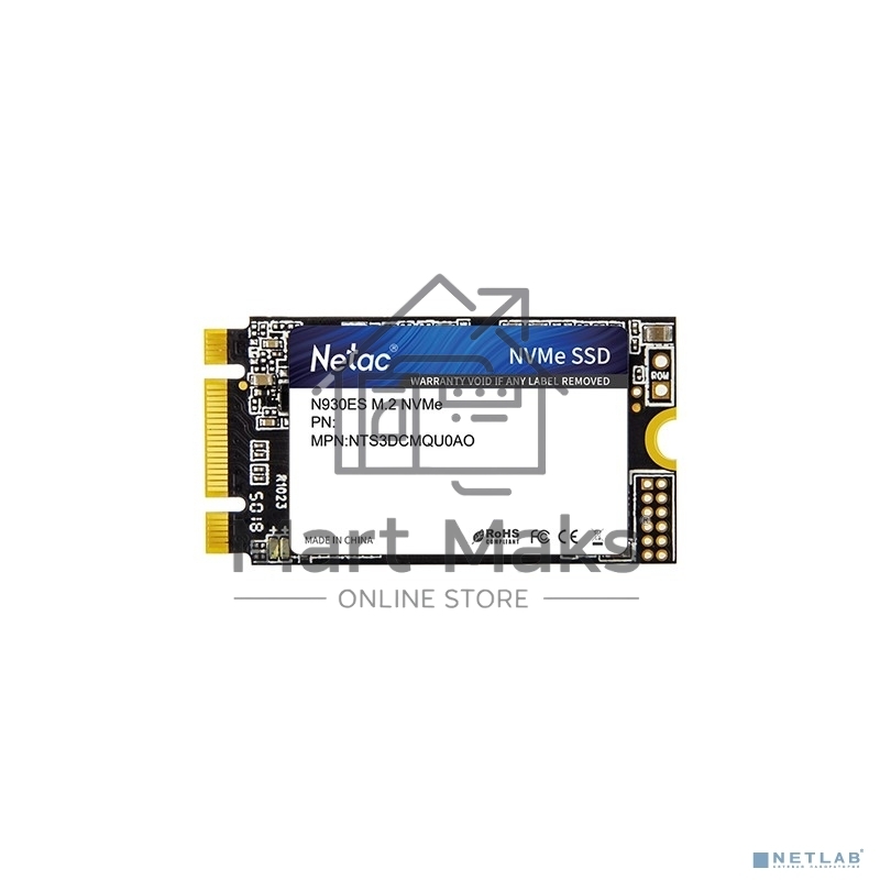 Накопитель SSD Netac N930ES, 256GB, PCIe 3.0 x2, M.2 2242, NVMe, R/W 1650/1500