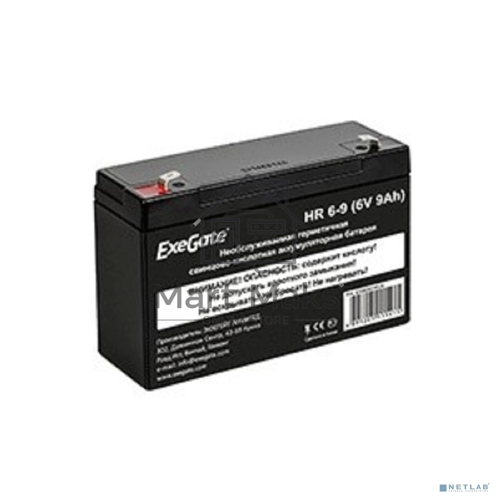 Батарея ExeGate HR 6-9 (6V 9Ah, 634W), клеммы F2